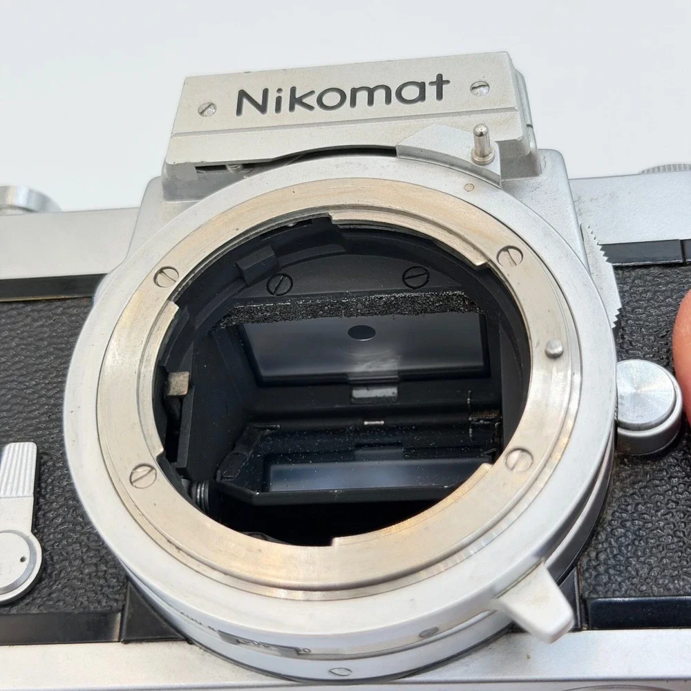 Nikon Nikomat FTN 35mm SLR Film Camera Body Silver Black Made in Japan Working
